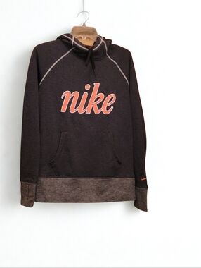 Nike Thermafit Hoodie Long Sleeve Navy Orange Hoodie Women's Size Medium